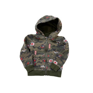 Levi's Hoodie Toddler Boys 2T Green Camouflage Patch Graphic Zip Up Sweatshirt